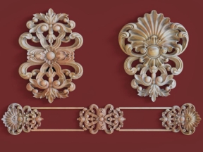 File khắc 3d hoa lá tây cổ điển