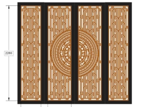 File mẫu cnc cổng 4 cánh dxf