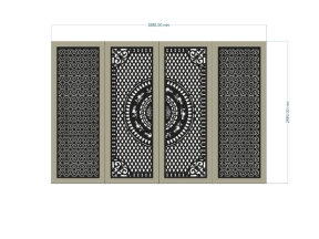 File mẫu cnc cổng 4 cánh thiết kế mới lạ mắt