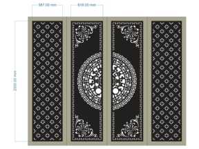 File mẫu cnc cổng 4 cánh trống đồng dxf