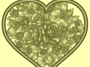 File mẫu hoa hồng trái tim cnc