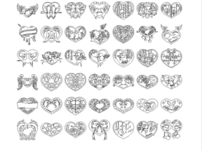 File mẫu tổng hợp các mẫu họa tiết cnc hình trái tim