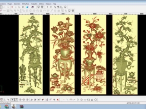 File mẫu Tranh tứ quý bình cắt CNC