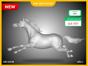 File STL Ngựa Bát Mã CNC, mẫu 2 trong bộ bát mã phong thủy