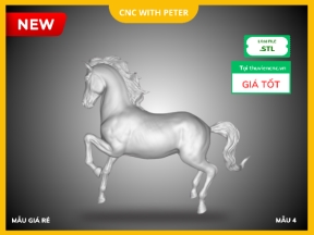 File STL Ngựa Bát Mã CNC, mẫu 4 trong bộ bát mã phong thủy