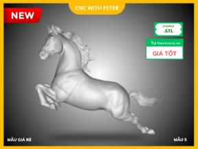 File STL Ngựa Bát Mã CNC, mẫu 5 trong bộ bát mã phong thủy