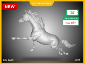 File STL Ngựa Bát Mã CNC, mẫu 6 trong bộ bát mã phong thủy, thiết kế mạnh mẽ