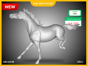 File STL Ngựa Bát Mã CNC, mẫu 8 trong bộ bát mã phong thủy, thiết kế mạnh mẽ