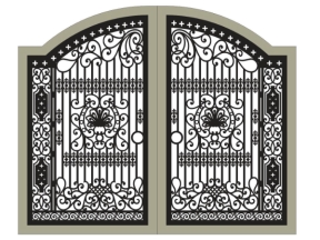 File thiết kế cnc cổng 2 cánh cao cấp