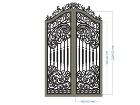 File thiết kế cnc cổng 2 cánh có vòm