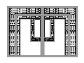 File thiết kế cnc cổng 2 cánh hoa văn phong cách