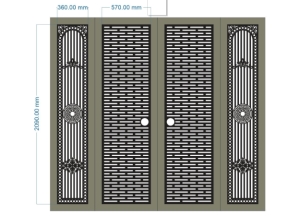 File thiết kế cnc cổng 4 cánh đơn giản