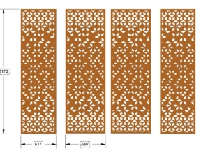 File thiết kế cnc cổng 4 cánh đơn giản dxf