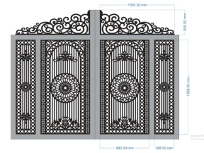 File thiết kế cnc cổng 4 cánh dxf