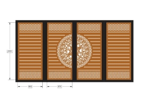 File thiết kế cnc cổng 4 cánh dxf tháng 8