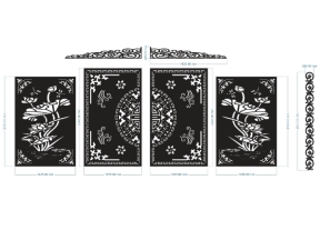 File thiết kế cnc cổng 4 cánh trống dơi và sen