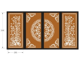 File thiết kế cnc cổng 4 cánh trúc dxf