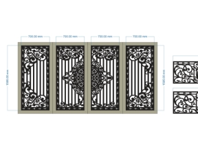 File thiết kế cnc cổng 4 cánh và lan can đẹp