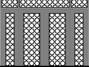 File thiết kế cnc cổng 4 cánh và ô thoáng đơn giản