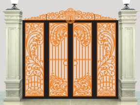 File thiết kế cnc cửa cổng 4 cánh hoa văn tuyệt đẹp