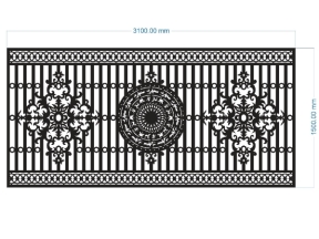 File thiết kế cnc hàng rào trống đồng hoa văn