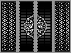 File thiết kế cổng 4 cánh không hộp cnc