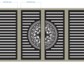 File thiết kế cổng 4 cánh trống đồng dxf