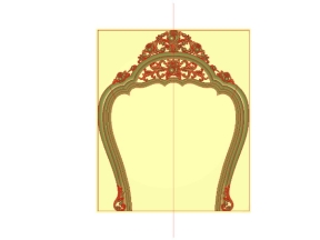 File thiết kế Khung gương CNC Hoa lá tây