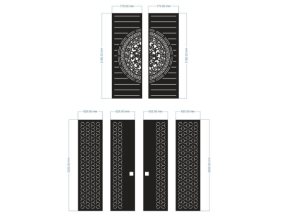 File thiết kế kích thước cổng 2 cánh trống đồng và 4 canh bông tuyết