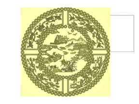 File thiết kế Mặt bàn tròn CNC Tứ Quý kết hợp hình ảnh Sơn Thủy độc đáo