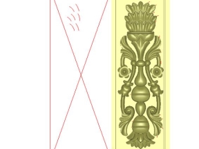 File thiết kế trụ cầu thang hoa lá tây cnc