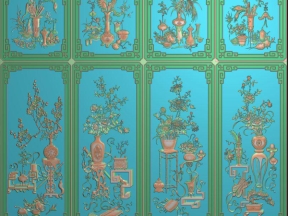 File tứ quý bình lô cửa cnc