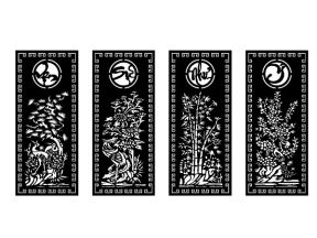 File tứ quý vạn sự như ý cnc