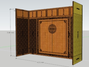 File vách phòng thờ chữ vạn hoa sen sketchup