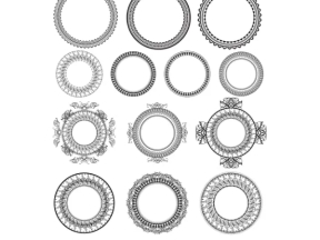 File vector họa tiết hoa văn trang trí khung tròn dành cho máy cắt cnc