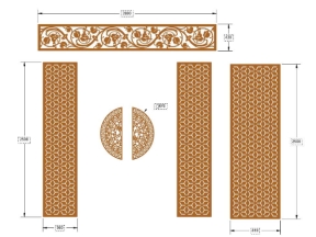 Hoa văn cổng 4 cánh và ô thoáng hoa leo cnc