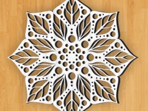 Hoa văn Mandala lá cây nghệ thuật CNC