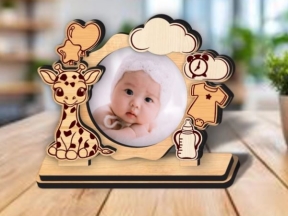 Khung ảnh hình hươu cao cổ cho bé cắt CNC