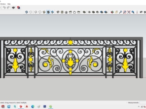 Lan can 3d sắt nghệ thuật - file phối cảnh 3d mẫu biệt thự (nhà phố)