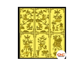 Lô cửa nhà gỗ tứ bình tứ quý cnc jdp