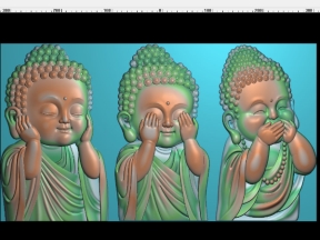 Mẫu 3 chú tiểu đẹp cnc