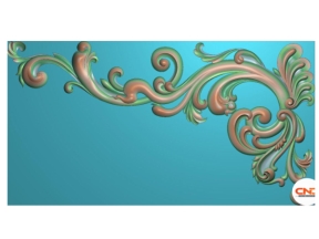 Mẫu 3d hoa góc lá tây cnc