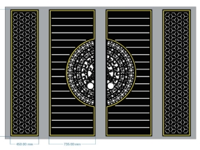 Mẫu bản vẽ cổng 4 cánh trống đồng bông tuyết cnc dxf