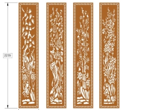 Mẫu bản vẽ cổng 4 cánh tứ quý tứ quý