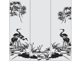 Mẫu bình phong tùng hạc cnc