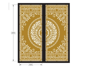 Mẫu cad cnc cổng 2 cánh bản vẽ đẹp