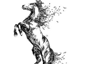 Mẫu cắt cnc hình con ngựa cách điệu dùng trong trang trí