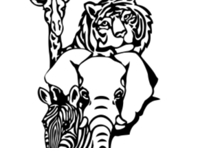 Mẫu cắt cnc trang trí họa tiết voi hổ hươu ngựa