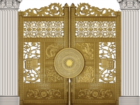 Mẫu cắt cổng tứ linh hiện đại