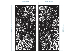 Mẫu cắt vách cổng cnc hình lá phong cách lạ mắt